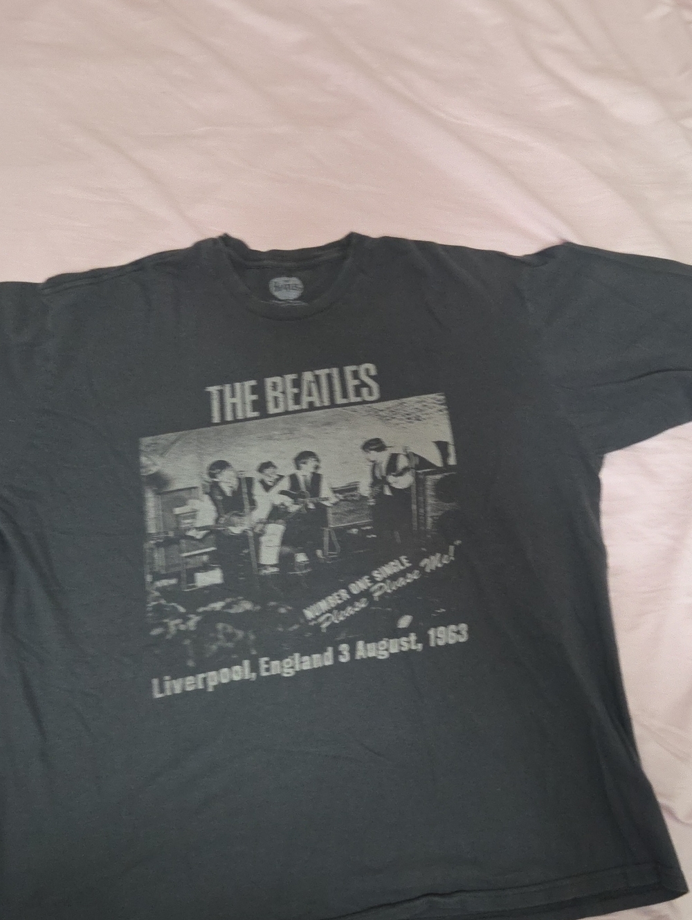 The Beatles T-Shirt Please Please Me 1963 #1 Gray Graphic Concert Tee Size 2XL